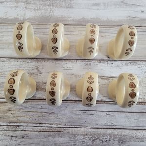 Pfaltzgraff Vintage "Village" Footed Napkin Rings Set of 8